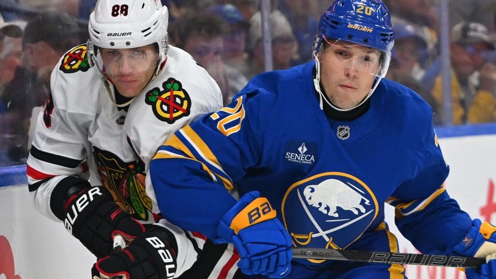img of Sabres F Kulich celebrates return from blood clot...